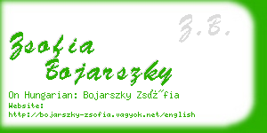 zsofia bojarszky business card